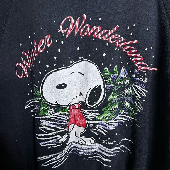 Vintage 80s Christmas Snoopy Sweatshirt Medium - Picture 2 of 4